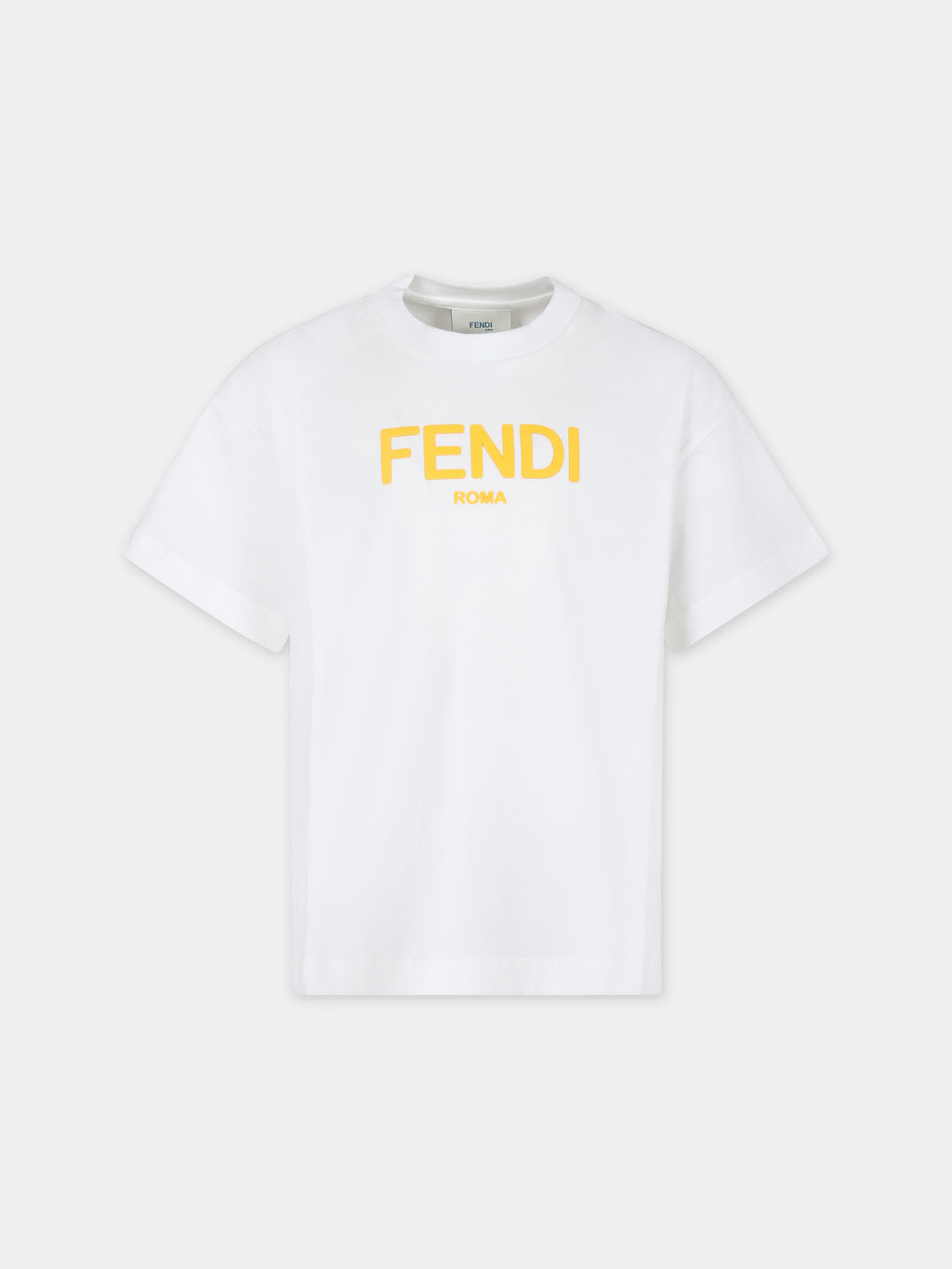 White T-shirt for kids with yellow logo